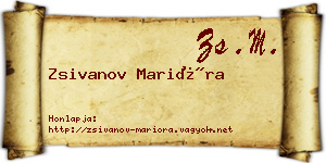 Zsivanov Marióra névjegykártya